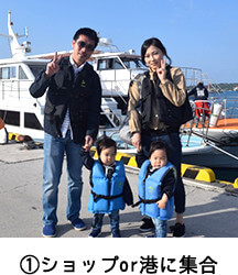 ①ショップor港に集合